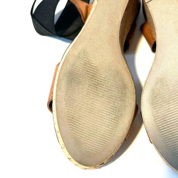 Steve Madden Women's 7 M Roper Wedge Cork Sandals Platform Heels Brown Black - Picture 11 of 14